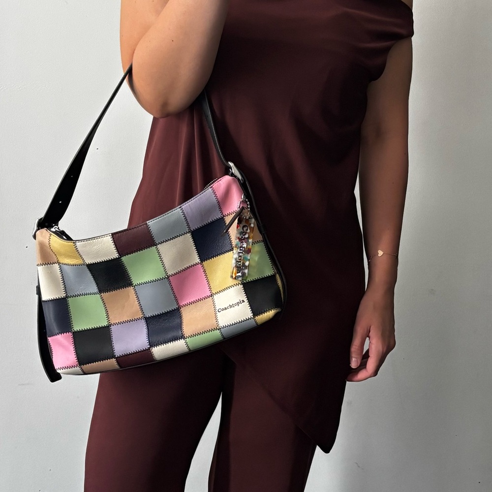Alter/Ego Slouchy Shoulder Bag In Patchwork Multicolored Checkerboard Multi1 - Picture 13 of 17